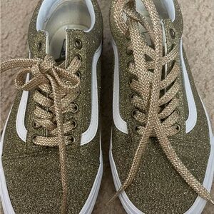 Vans Glitter Sneakers with Gold Accents
